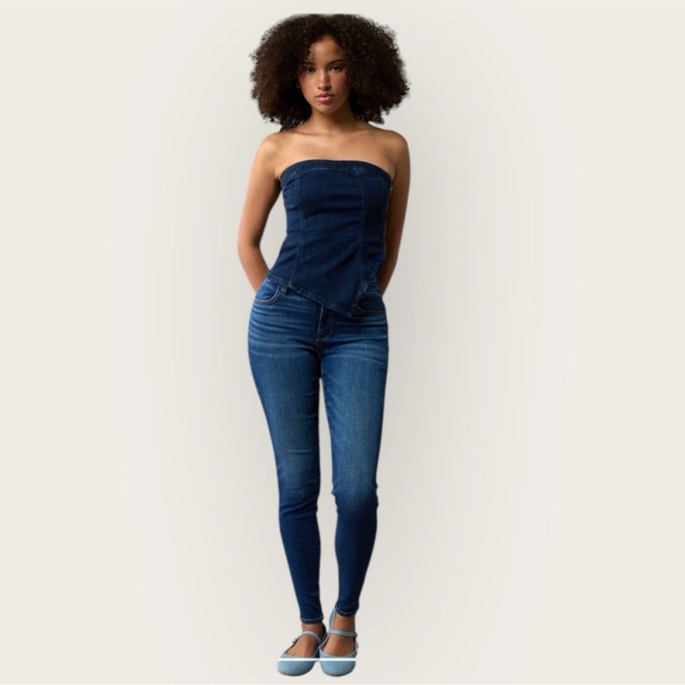 Women's Dark Blue High-Rise Skinny Jeans